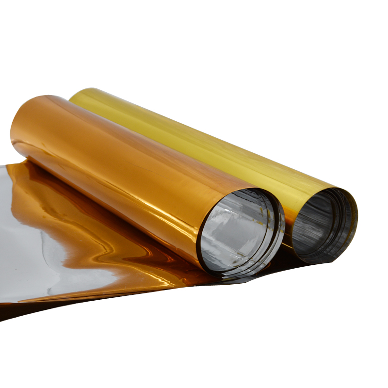 Glanset guld PVC sølvplast 0,6 mm