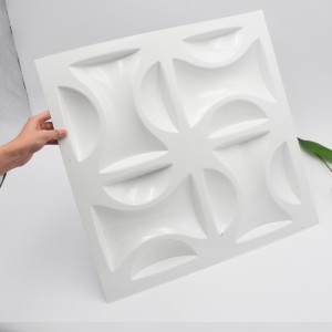Moderne 1 mm tykt hvidt PVC-plast 3D vægpanel til indvendig udsmykning