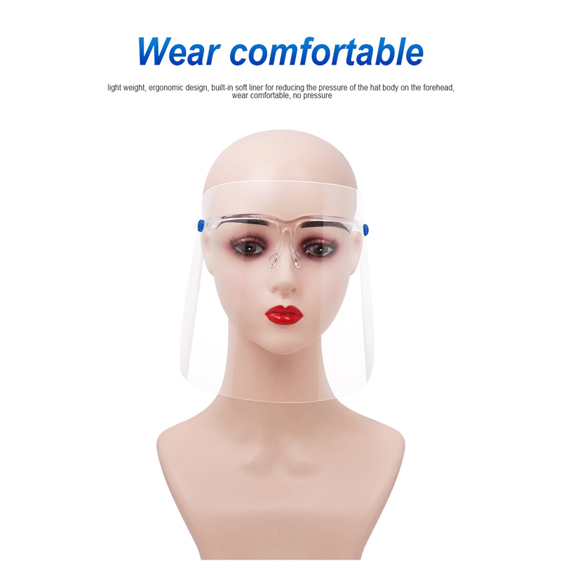 Transparent skjold OEM Anti Splasable Face Protection Visor PET Film Face Shield with Glass